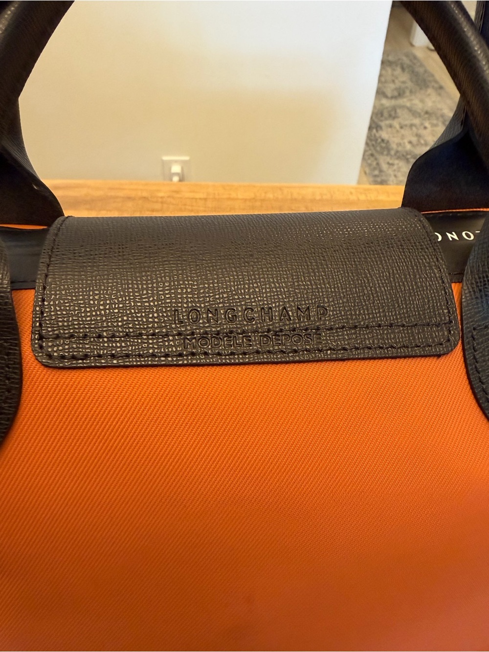 Longchamp Le Pliage Energy Orange Nylon Top-Handle Shoulder Bag Size Small - Picture 7 of 9